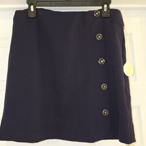 Spartina 449 Dark Blue Button-Accent Mini Skirt